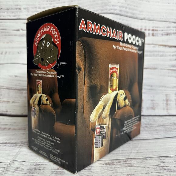 Vintage Stotter 1990 ARMCHAIR POOCH Cup Holder Remote Control Caddy Organizer - Picture 10 of 13